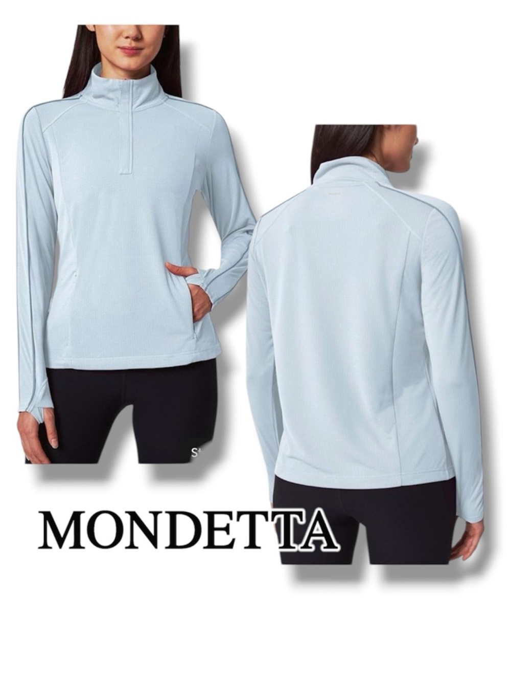 Mondetta Quarter-Zip Pullover Hiking Athletic Workout Tops Womens Size Medium